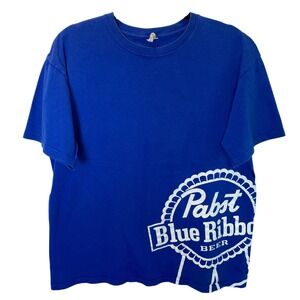 Vintage Anvil Pabst Blue Ribbon Logo T-Shirt Top Size Large Cotton Pre Shrunk